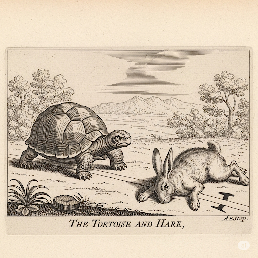 Read more about the article Παυλίνα Παμπούδη: Ο Λαγός και η Χελώνα. Ο Μανώλης Γιούργος και η Γεωργία Δεληγιαννοπούλου διαβάζουν τον (κατά την Παυλίνα Παμπούδη) μύθο του Αισώπου “Ο ΛΑΓΟΣ ΚΑΙ Η ΧΕΛΩΝΑ” . Από την ανέκδοτη (ακόμα) συλλογή  “Ο Αίσωπος αλλιώς”.